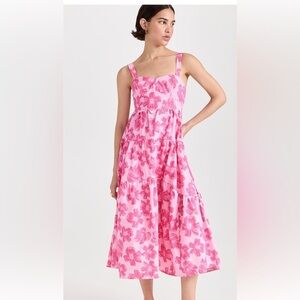Moon River Pink and White Spaghetti Strap Sundress
